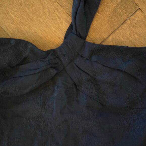 NWT Veronica Beard Belinda Jacquard Linen One Shoulder Strap Top Size 10 Black - Picture 4 of 8